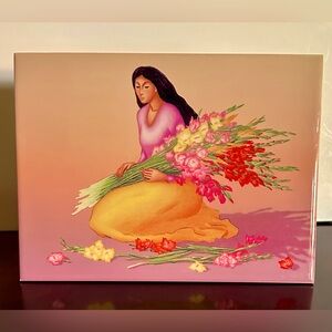 R. C. Gorman Art Tile Colorful Navajo Native Woman Holding Gladiolus Floral